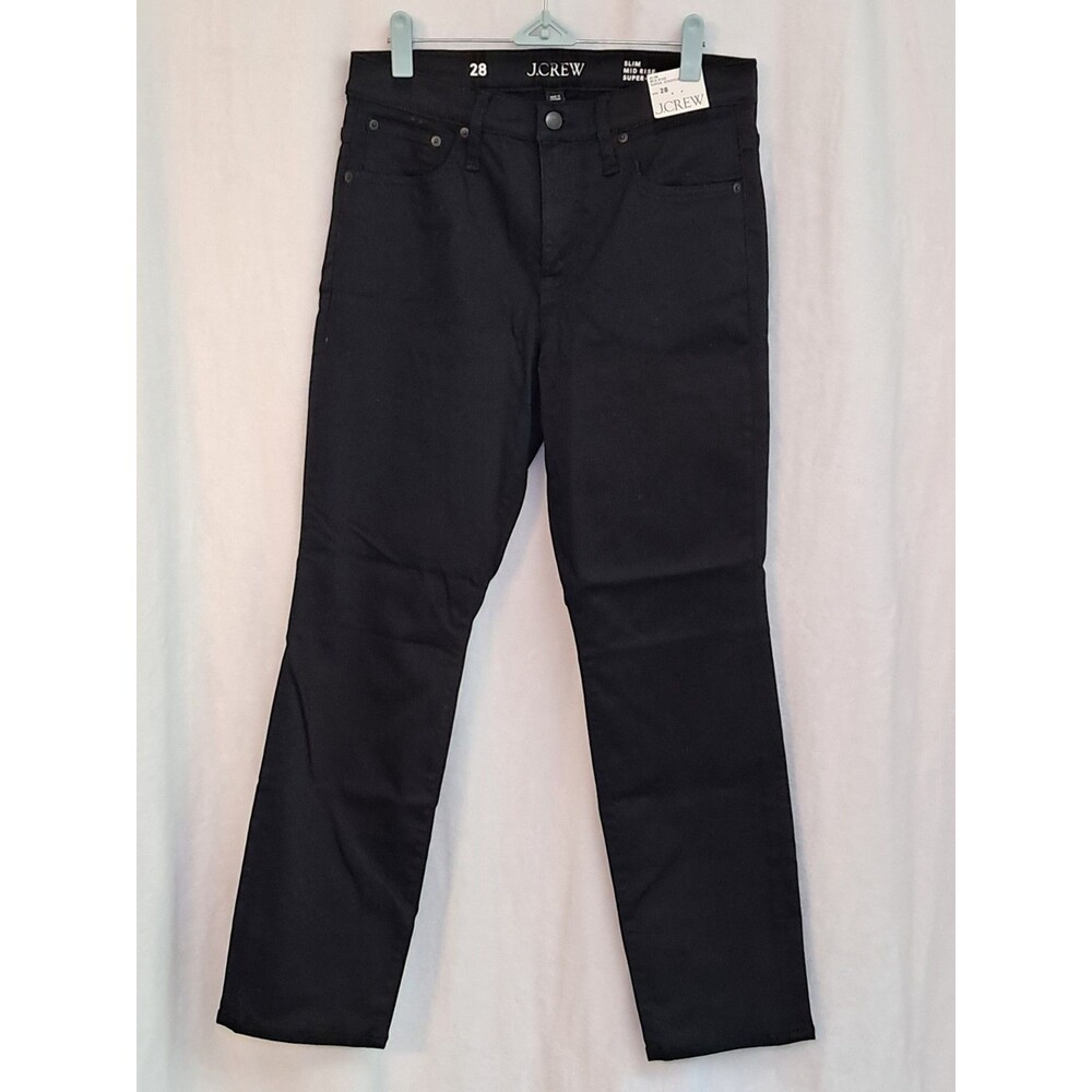 J.Crew Slim Jean True Black 2003 Super Stretch Mid-Rise CC545 $148 Size 28 NWT - Picture 3 of 11